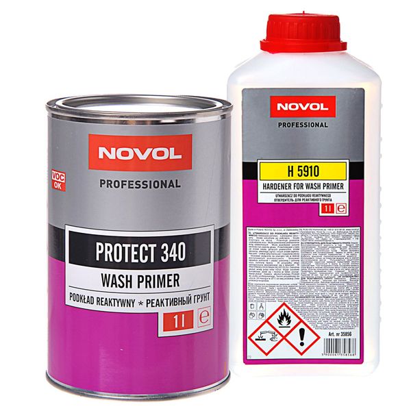 Кислотний ґрунт Novol PROTECT 340 Wash Primer Червоний, 1000 ml 109182 фото