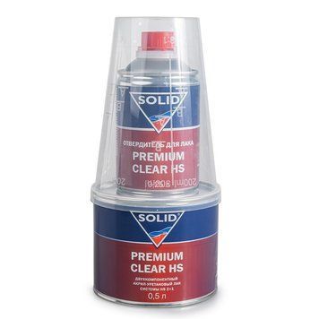 Лак для авто Solid Premium Clear HS (500мл) + отвердитель (250мл) 109742-4388 фото