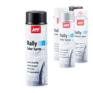 Фарба в балончиках для авто APP Rally Color, чорна матова, 600мл 113224-7784 фото