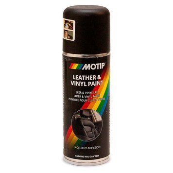Фарба для шкіри в балончику Motip Leather Paint, чорна, 200мл 111652-6435 фото